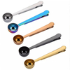 Colorful Measure Spoon Food Grade Metal Coffee Scoop Gold Stainless Steel Coffee Measuring Spoon Scoop With Sealing Clip