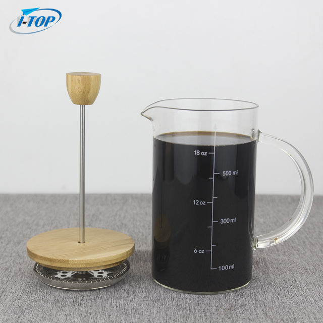 I-TOP GFP15 High Quality Commercial Drip Stainless Espresso Press Coffee Maker Heat Resistant French Press 350 ml Glass