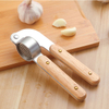High Quality Professional Garlic Press Stainless Steel Garlic Presser Chopper With Wooden Handle