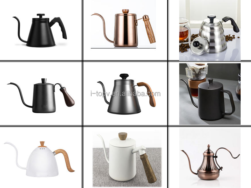 New Design Stainless Steel Gooseneck Pot Pour Over Drip Coffee Kettle Tea Water Pot