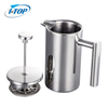 Wholesale Vacuum Double Wall Manual Stainless Steel Filter Mesh Coffee Maker French Press Coffee Pot