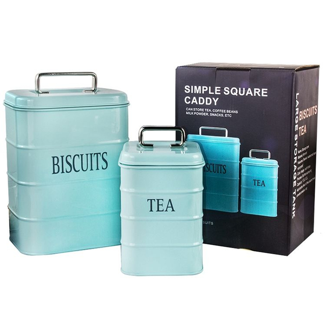 Best Selling Stainless Steel Tea Coffee Sugar Canisters Set 3 Pcs Food Big Green Color Storage Jars
