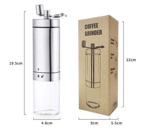 Manual Coffee Grinder Burr Coffee Mill Bean with Adjustable Ceramic for Drip Espresso French Press Hand Coffee Grind