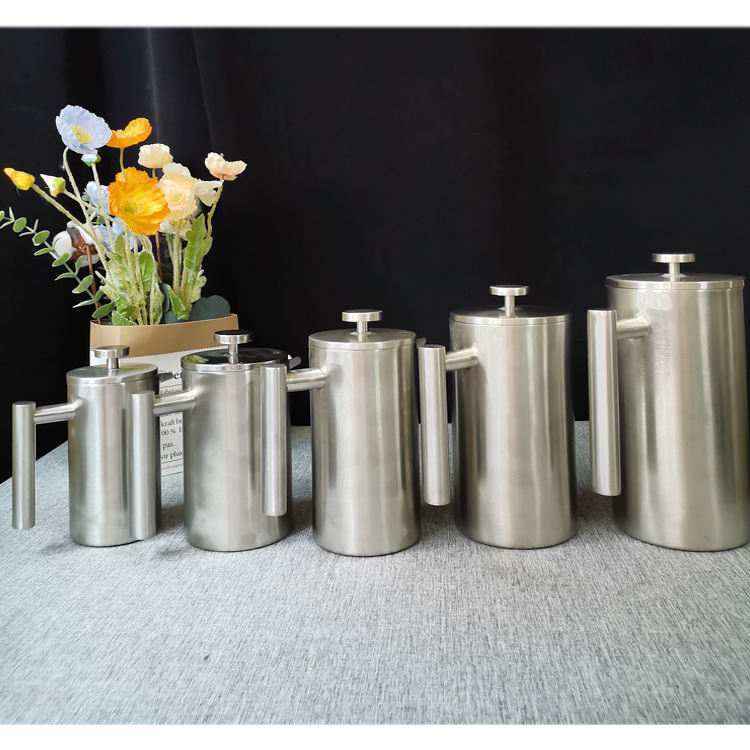 304 Grade Stainless Steel Insulated Highly polished Coffee French Press