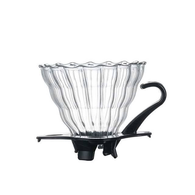 Hot Sell Coffee Dripper V60 Heat-Proof Glass Coffee Filter for Barista Coffee Brewing Cup 2-4Cups