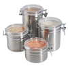 stainless steel canister tea coffee metal air tight container sets jar