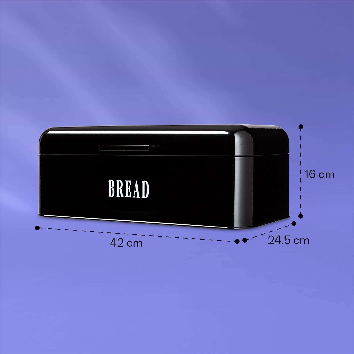 Bread Box Bread Bin with Hinged Lid Space Saving Storage Box for Longer & Fresher Meals Bread Buns Pastries & Cakes