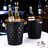 4 Quarts Hammered Metal Drink Bucket Champagne Wine Freeze Longer Insulated Ice Bucket With Handle