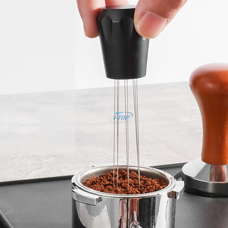 Espresso Coffee Stirrer barista Stirring needles for Espresso Distribution diamond-cut Handle and Stand distributor needles