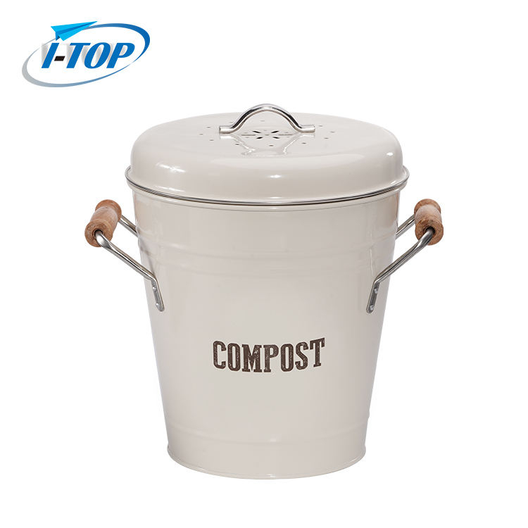 Compost Bucket 1.0 gallon Kitchen Counter Easy Clean with Lid Sealed for Waste Food Compost Bin with Charcoal Filter