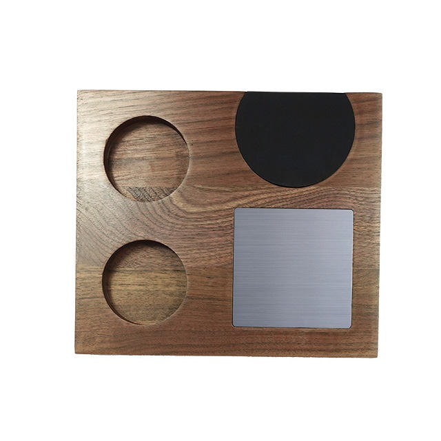 Espresso Tamper Base Accessories Organizer Box Compatible with All Size Espresso Brand Accessories Walnut Tamping Station