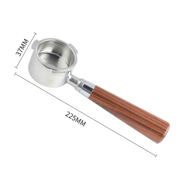 Bottomless Portafilter 54mm With Natural Wood Handle 304 Stainless Steel Naked Portafilter Fits Barista