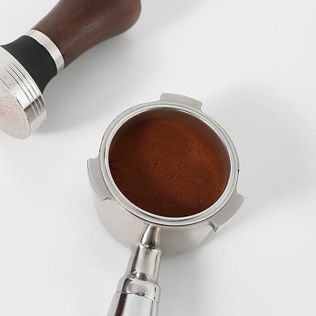Handheld Stainless Steel Espresso Press with Wooden Handle for Coffee Grounds Coffee Tamper