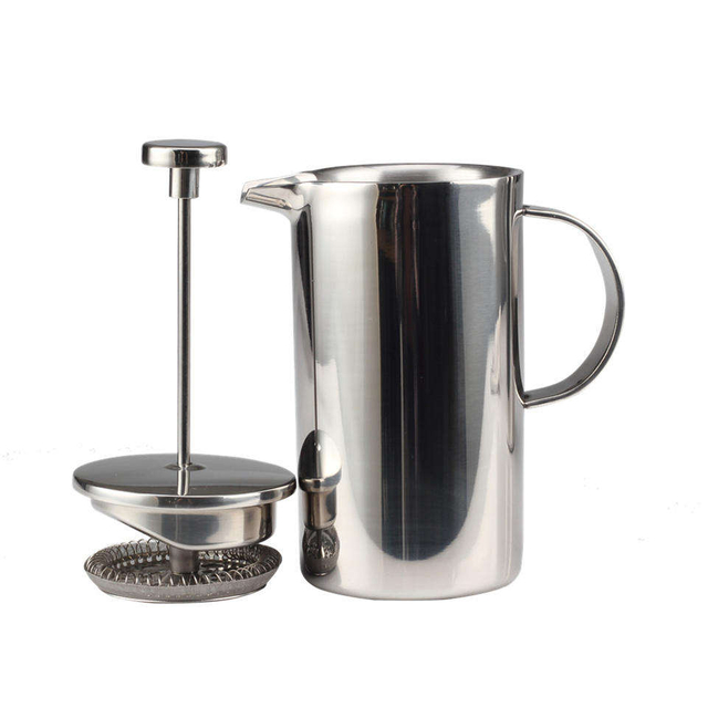 Portable 304 Grade french press Stainless Steel Double Wall Insulated French Press Coffee Maker suitable for house