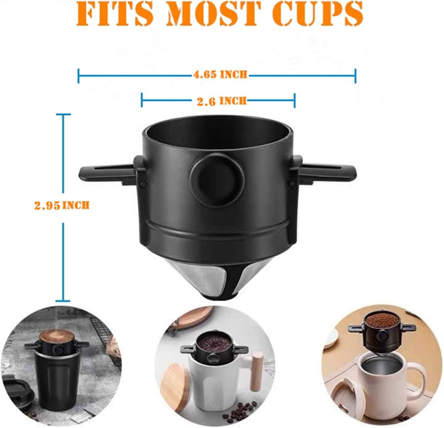 Innovative Coffee Filter 304 Stainless Steel Pour Over Coffee Dripper