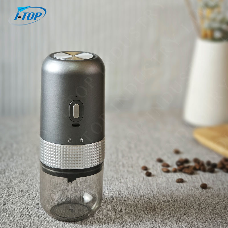 Portable Electric Conical Burr Coffee Grinder (Ceramic) Rechargebale Small Coffee Bean Mill with 38 Precise Grind Settings One Touch Button External Adjustment