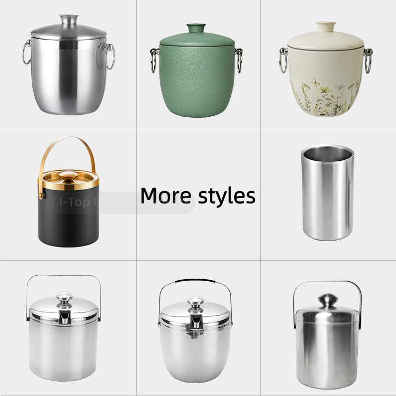 High Quality Stainless Steel Ice Bucket Double Layer Insulation Wine Cooler Champagne Bucket