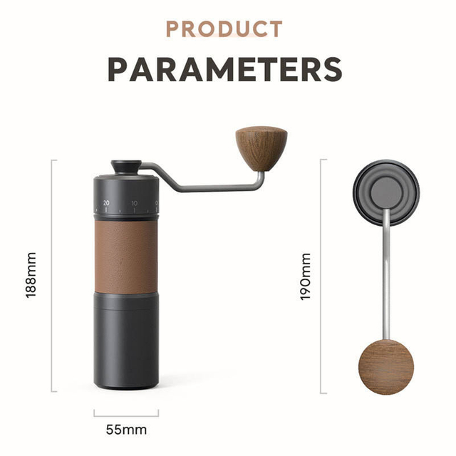 Manual Coffee Grinder Multi Grind Level for Espresso Maker French Press Chemex Stainless Steel Core 420