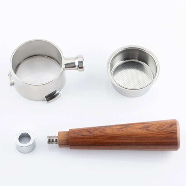 51/54/58MM Barista Coffee Bottomless Portafilter with Wood Handle