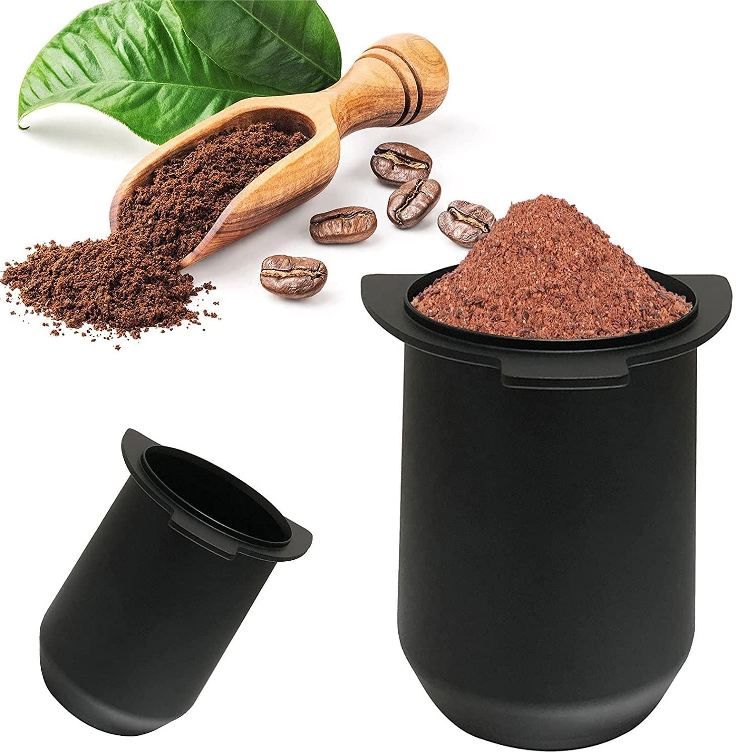 54mm Espresso Dosing Cup Coffee Mug Coffee Ground Weighing Barista Accessories with Aluminum Metal for Espresso Machine