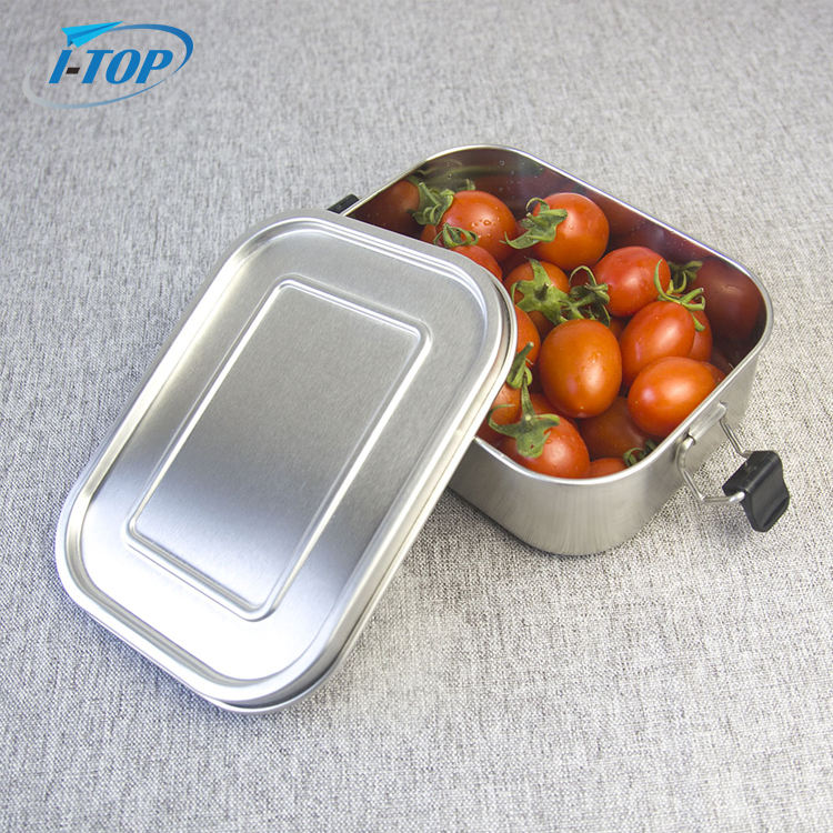 Food Grade Rectangular Metal Stainless Steel Bento Lunch Box