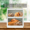 Top Selling Bread Box Large Capacity Holder 2 Tier Metal Stainless Steel Big Food Storage Boxes Container For Breads