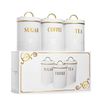 Supplier Kitchen Pantry Organization Coffee Sugar Containers White Color Airtight Stainless Steel Canister Set For Storage Food