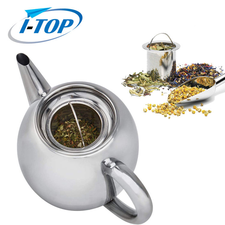 1L 1.5L Teapot Silver Stainless Steel Coffee Pot with Filter Egg Large Capacity Tea Pot
