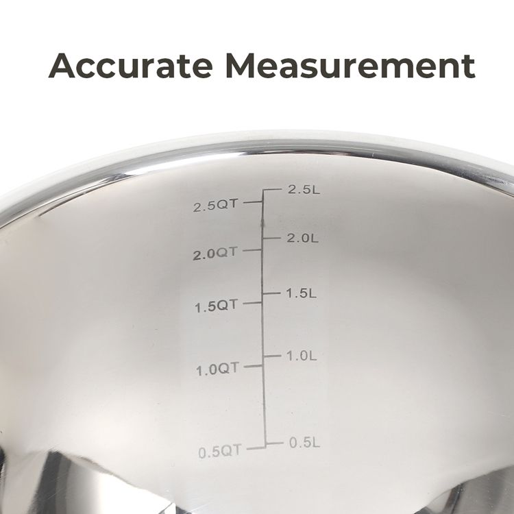 Multipurpose non slip silicone base 304 stainless steel mixing bowls with aritight lids set of 3