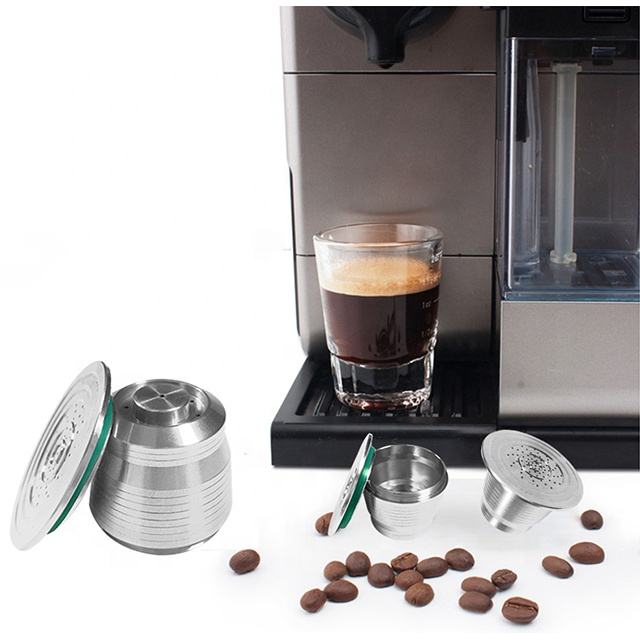 2022 New Product Nespresso Refillable Compatible Coffee Filter Capsule Pods Reusable Stainless Steel Coffee Capsule