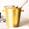 Custom Logo Silver Serveware Double Walled Stainless Steel Insulated Ice Bucket for Parties Events Gatherings