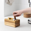 Wood Coffee Tamper Station - 51mm Tamper Holder for Espresso Machine Accessories - Wooden Portafilter Stand for Coffee Shop
