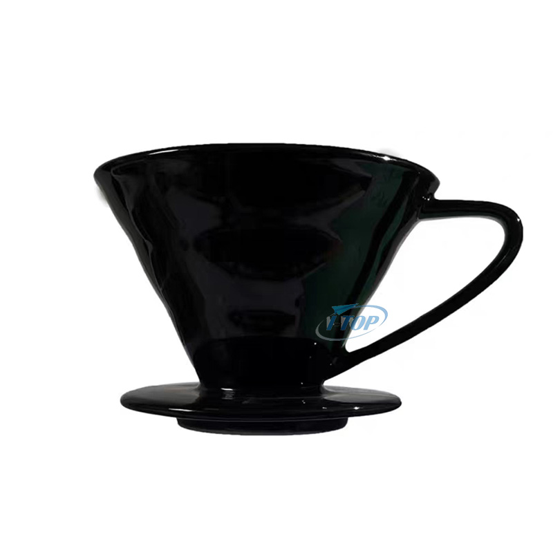 Custom multicolor embossed porcelain v60 coffee filter ceramic pour over coffee dripper