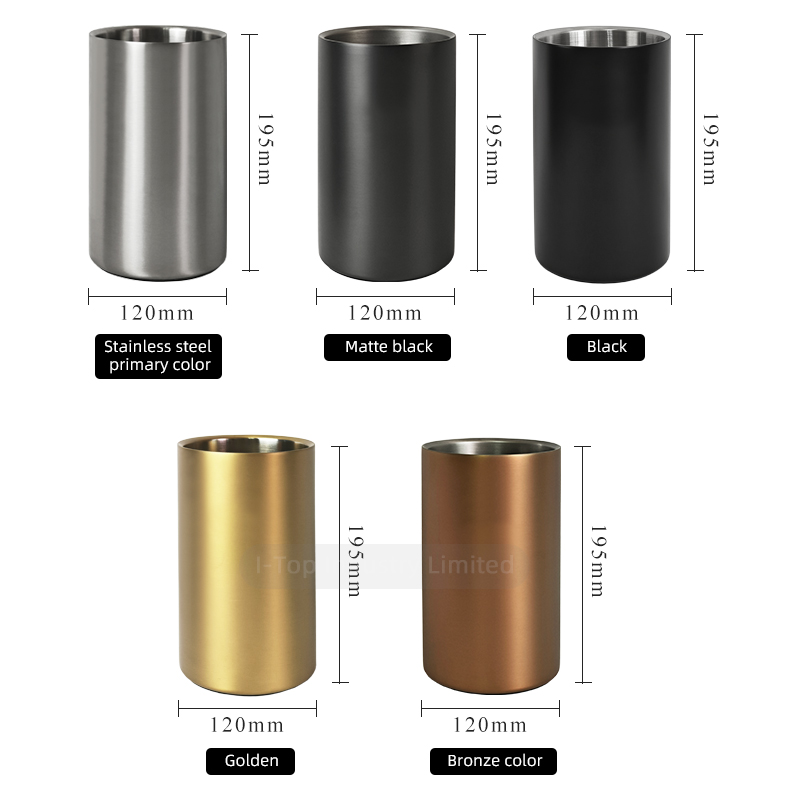 High Quality Stainless Steel Ice Bucket Double Layer Insulation Wine Cooler Champagne Bucket