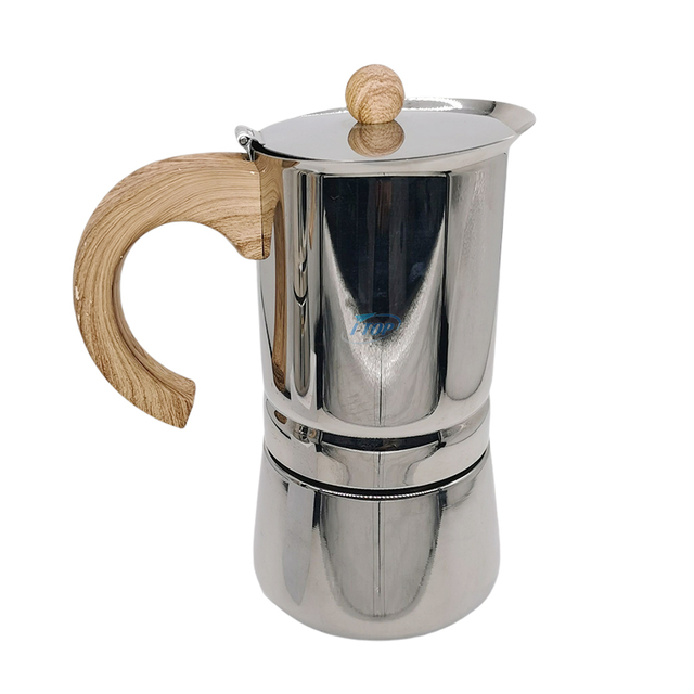 Stainless Steel 304 Stovetop Coffee Pot Inox 18/8 Espresso Maker Moka Pot Mocha Pot Italian Coffee Heat Induction Available Nylon Handle