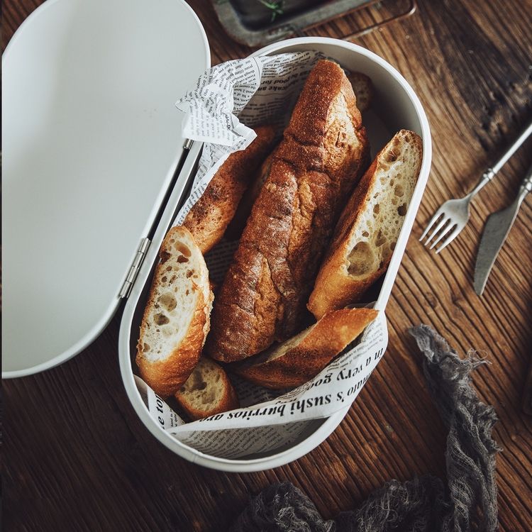 Kitchen Accessories Food Grade Metal Stainless Steel Bread Storage Bin Bread Toast Food Storage Container Box