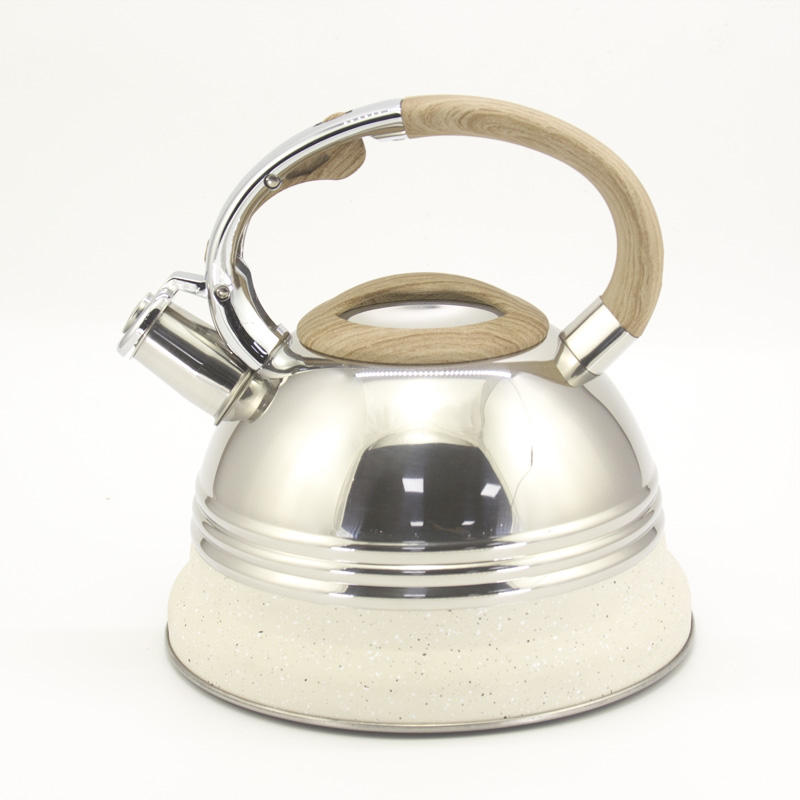 IT-CP1059 Manufacturer wholesale whistle stainless steel teapots kettle with wooden handle Whistling gas Kettle