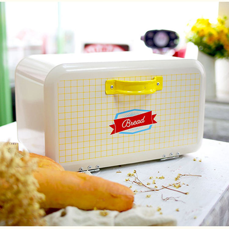 Large White Farmhouse Bread Box for Kitchen Countertop