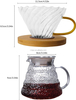 Pour Over Coffee Maker Set with Apace Living Filter with Coffee Measuring Cup And Cork Elegant Coffee Dripper with Glass Jug