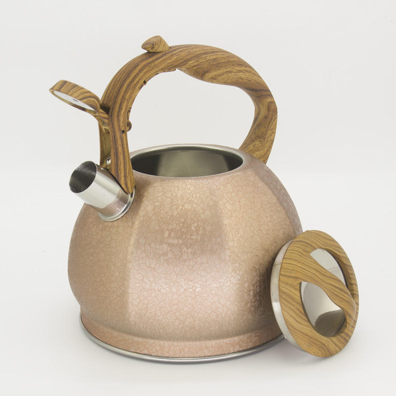 IT-CO1018 Golden High Quality Silver Color Painting stainless steel whistling tea kettle