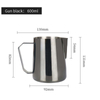 Milk Pitcher Barista 600ml Stainless Steel Milk Jug Frothing Cup Metal Coffee Espresso Steaming Milk Pitcher Coffee Accessories