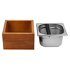 Stainless Steel Knock Box Espresso Dump Bin with Wooden Case Set - Wooden Frame Coffee Knock Box