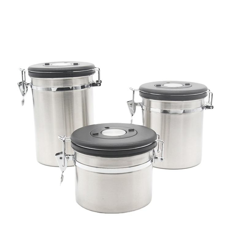 Factory Direct Stainless Steel Kitchen Storage Jar Airtight Sugar Food Coffee Canister