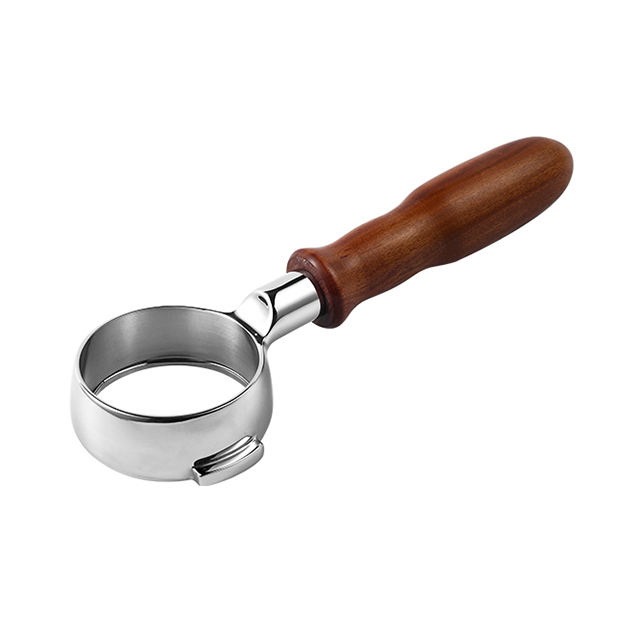 Ecocoffee 51mm Coffee Espresso Bottomless Wooden Handle Coffee Portafilter For Delonghi