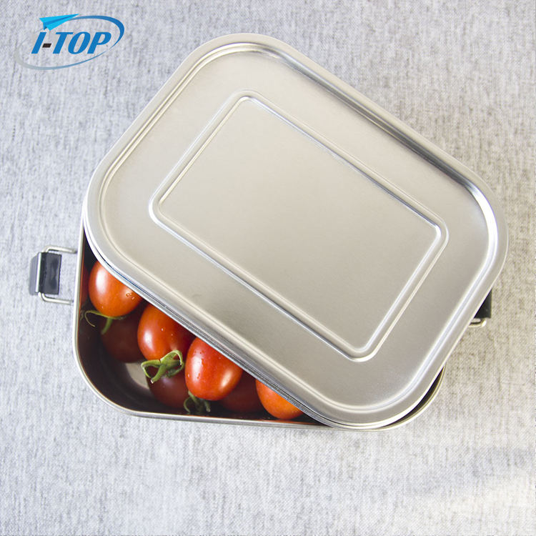 Food Grade Rectangular Metal Stainless Steel Bento Lunch Box