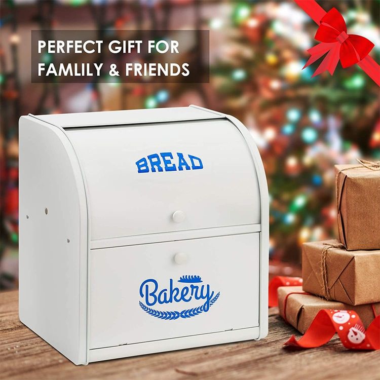 Top Selling Bread Box Large Capacity Holder 2 Tier Metal Stainless Steel Big Food Storage Boxes Container For Breads