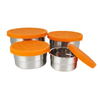 Eco Friendly Bento Lunch Box Set of 4 Stainless Steel Leakproof Food Storage Box for kids Sauce Soup Container with Silicone Lid