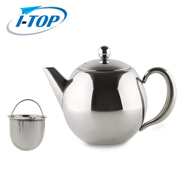 1L 1.5L Teapot Silver Stainless Steel Coffee Pot with Filter Egg Large Capacity Tea Pot