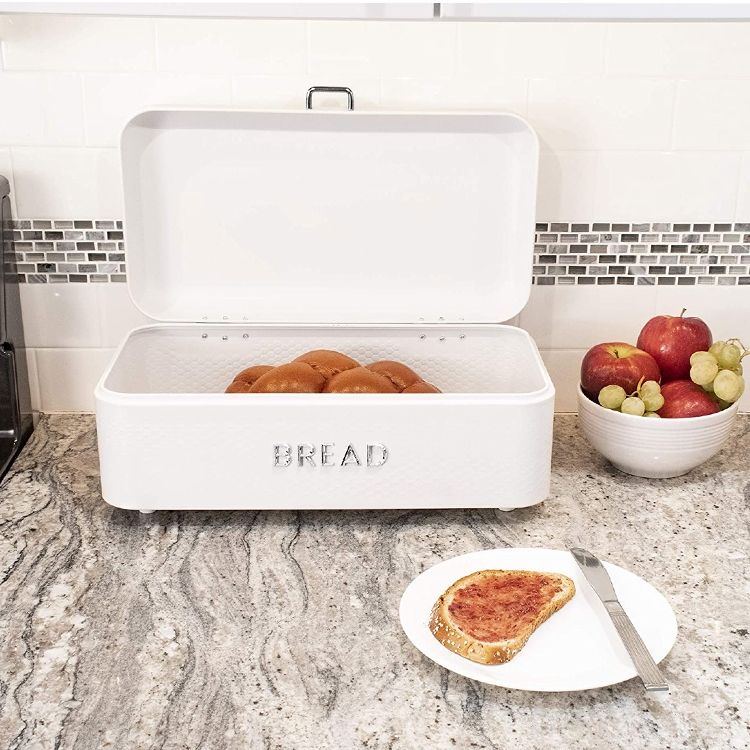 Popular Stainless Steel Food Bread Storage Box Containers Big Stainless Steel Bread Bin With Lid