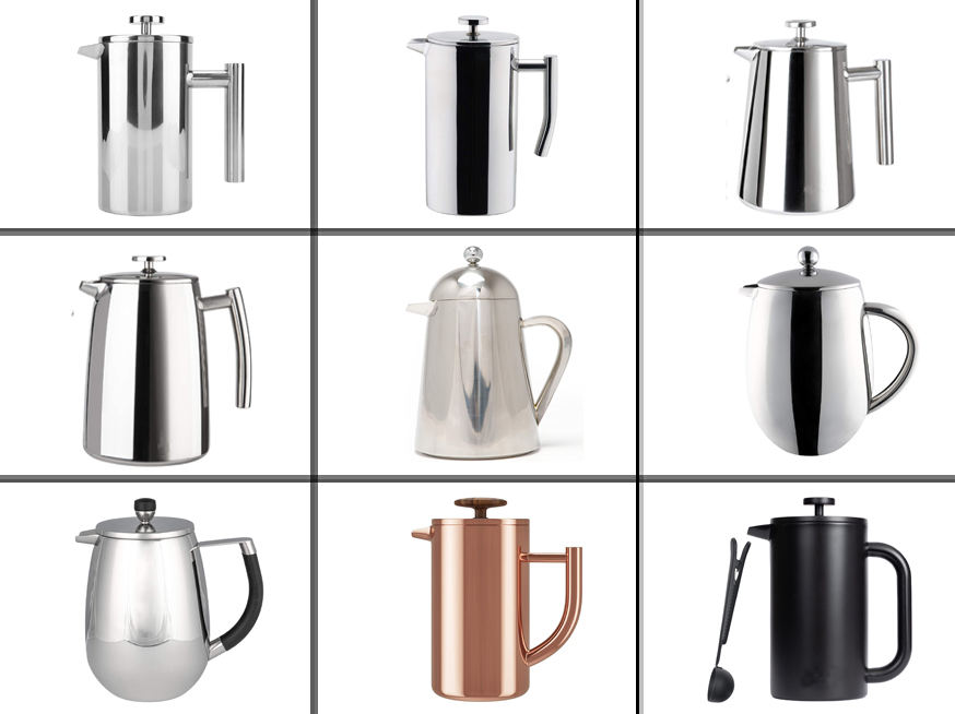 Satin 34oz Coffee Press Double Wall Stainless Steel Dishwasher Safe French Press